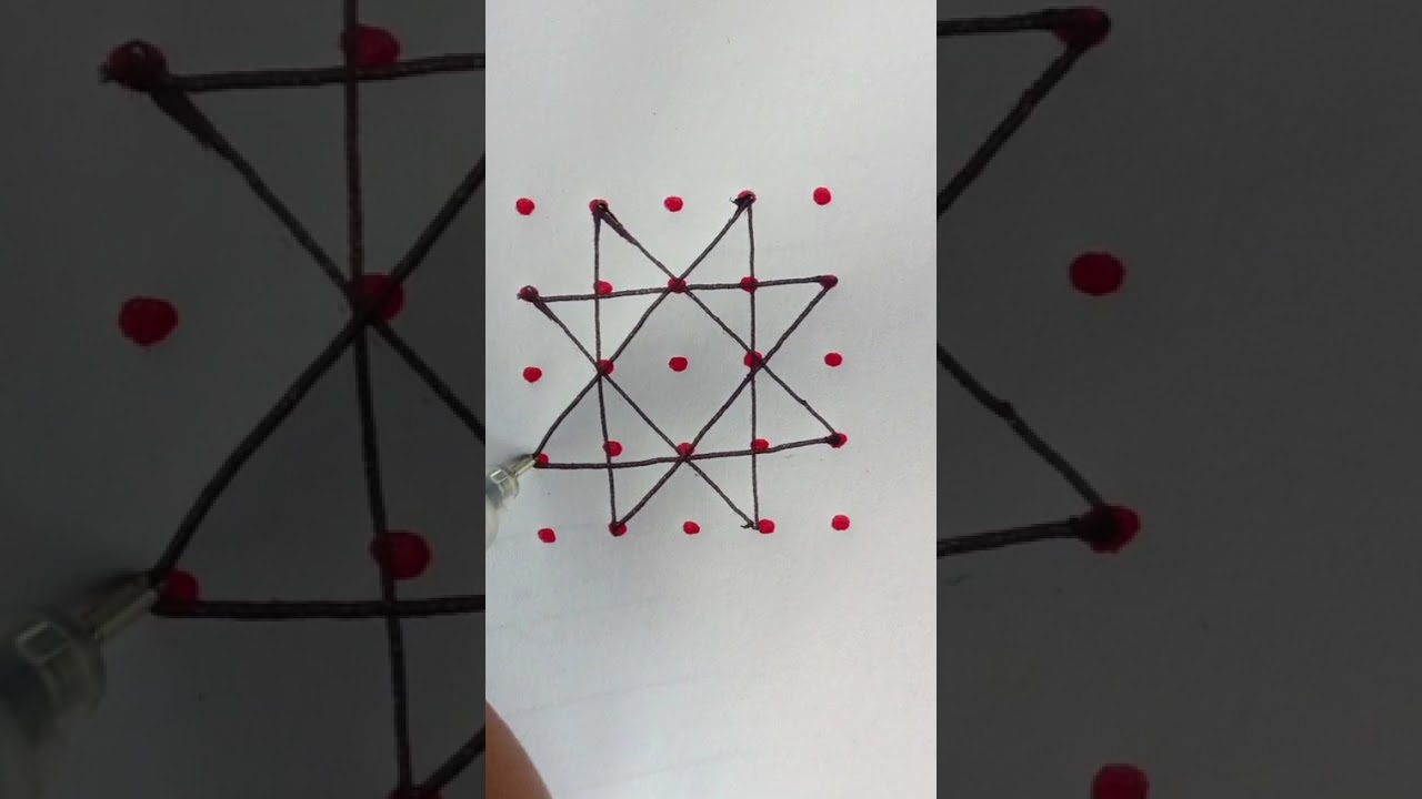 5 dots easy rangoli | 
