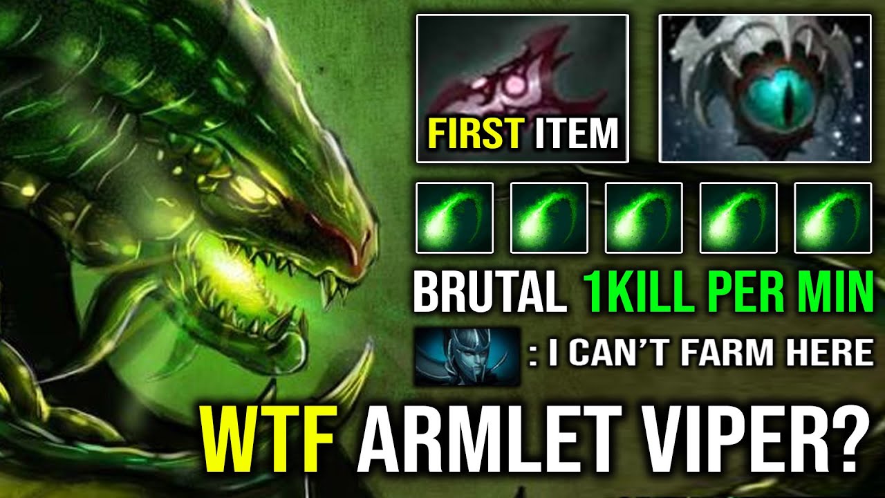 WTF 1st ITEM Armlet 1Kill Per Min | Offlane Viper EZ Bullying PA From Her Lane 23Min GG Dota 2