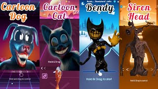 Cartoon Dog - Cartoon Cat - Bendy - Siren Head | Smash Colors - Beat Shot - Beat Roller - Tiles Hop