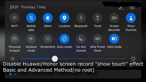 (No root) Disable "touch effect" while screen recording on huawei/honor Smartphone.