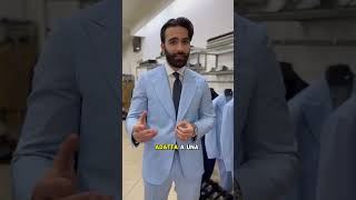 Abito uomo monopetto azzurro fresco lana con pantalone vita alta  - sartoria carillo - moda uomo