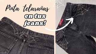 Crea telarañas en jeans con técnicas de ilustración 🕸️