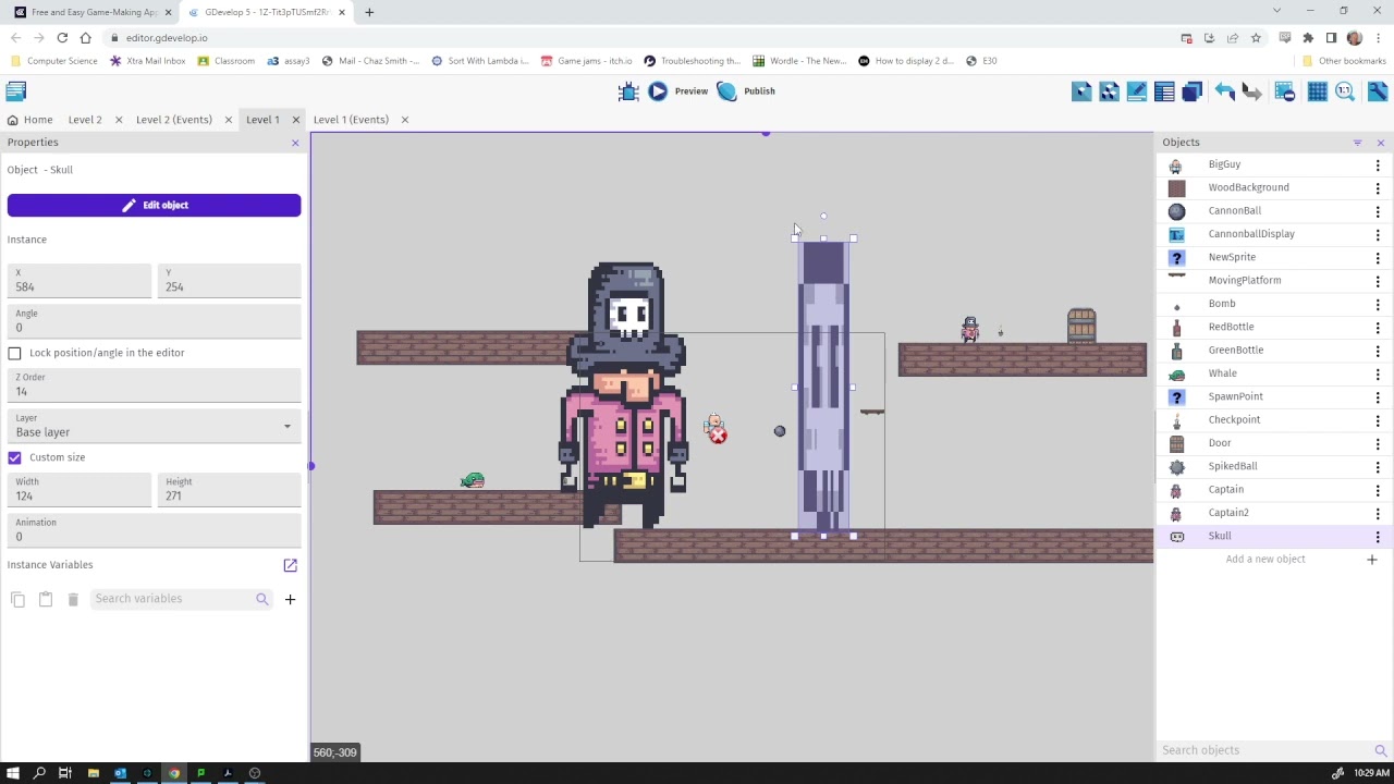 GDevelop - video 15. Big enemy that chases you (uses triggers) - YouTube