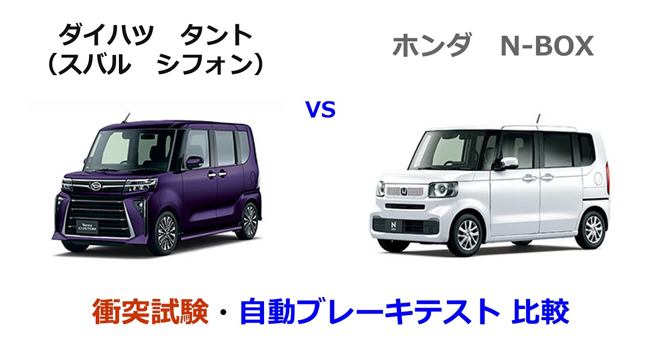 ダイハツ タント vs ホンダ N-BOX 被害軽減ブレーキ・衝突試験比較