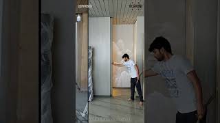 Flush Sliding Door || MFU1200 Hidden sliding door system #@HardwareArtist #sugatsune #shorts