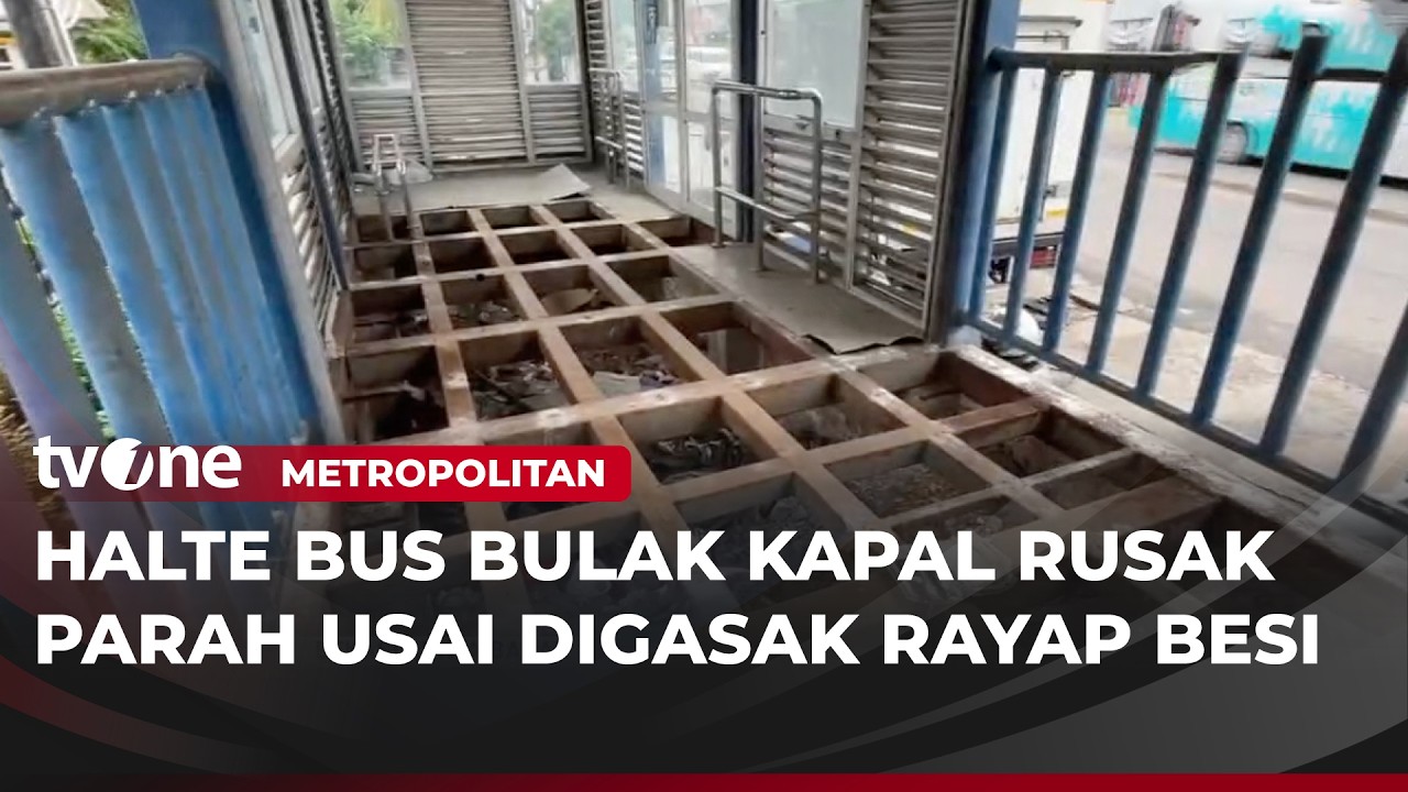 Plat Besi Dijarah, Kondisi Halte Bus Bekasi Sangat Memprihatinkan | Metropolitan