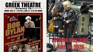 Lucinda Williams (opening act for Bob Dylan) - The World's Gone Wrong - Berkeley, CA June 14, 2026