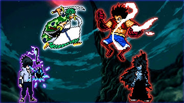 Sasuke OP & Wano Zoro VS Luffy Snakeman V4 & Ichigo Final OP in Jump Force Mugen