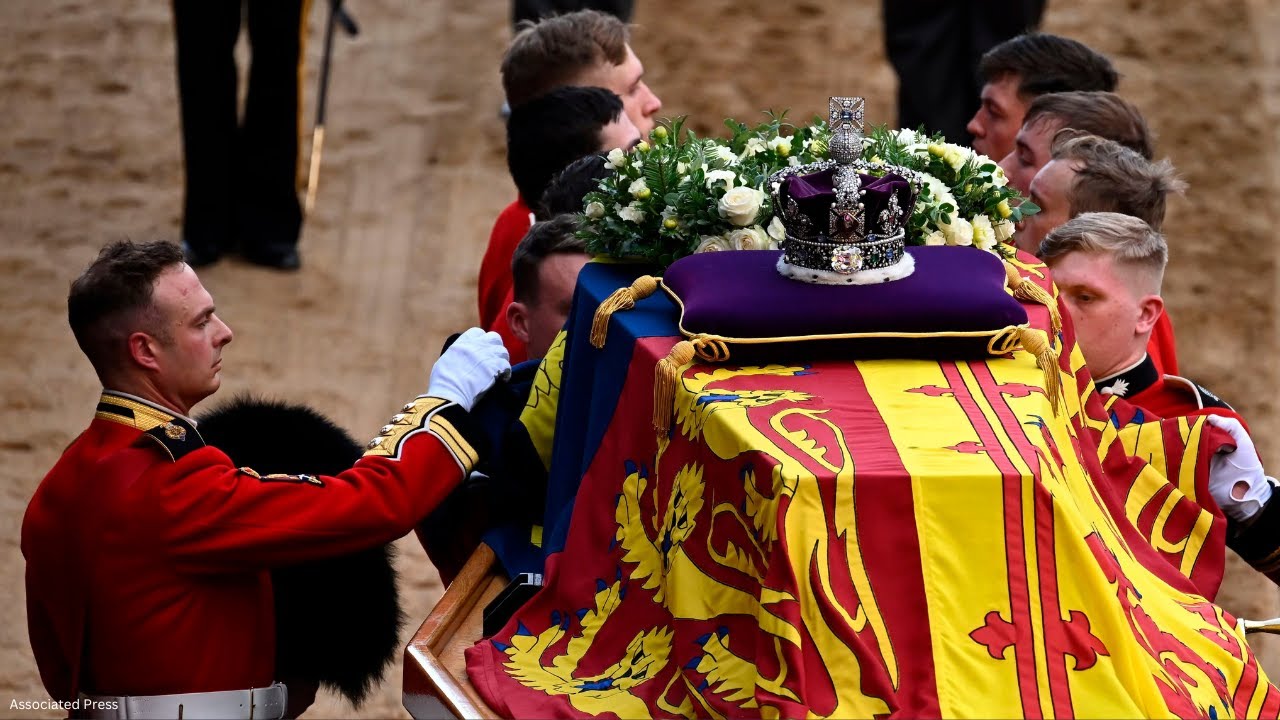 The procession to Westminster Hall for the Queen's lying-in-state