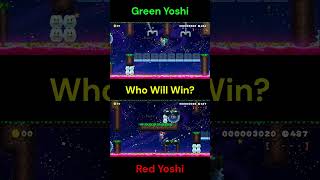 Who Will Win, The Green Or The Red Yoshi In This Forest Themed Level? (Super Mario Maker 2) #shorts
