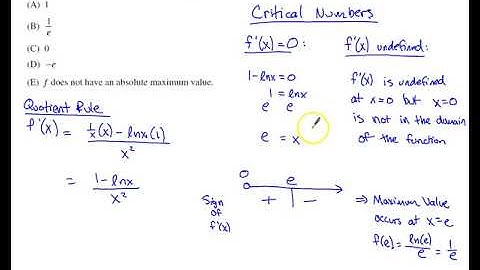 2012 AP Calculus AB Multiple Choice #22 - Absolute maximum