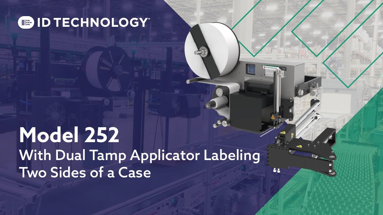 Model 252 with Dual Tamp Applicator Applying Large Labels To Cases