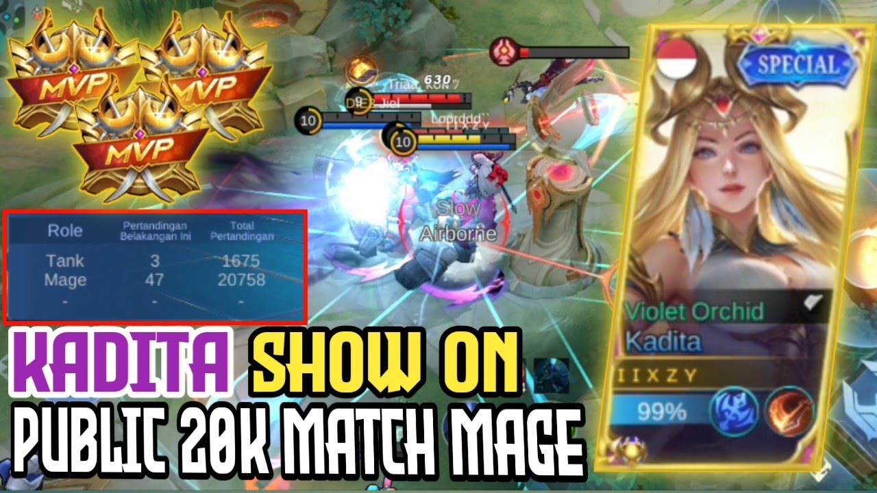 KADITA SHOW ON PUBLIC 20K MATCH MAGE SOLO RANK KADITA MOBILE