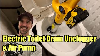 DeWalt Compatible 2-in-1 Electric Toilet Drain Unclogger & Air Pump by Ecarke