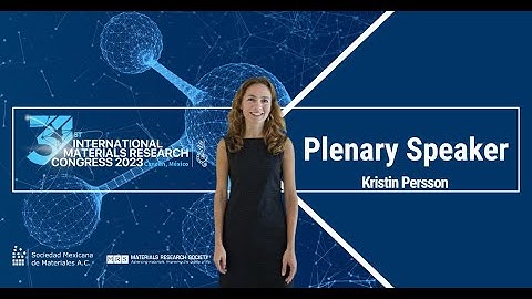 Plenary Speaker - Prof. Kristin Persson