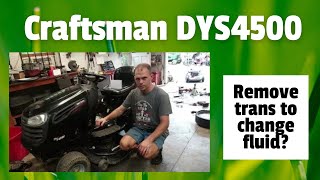 Craftsman DYS4500: Removing transmission to change hydro fluid and Briggs V-twin carb clean
