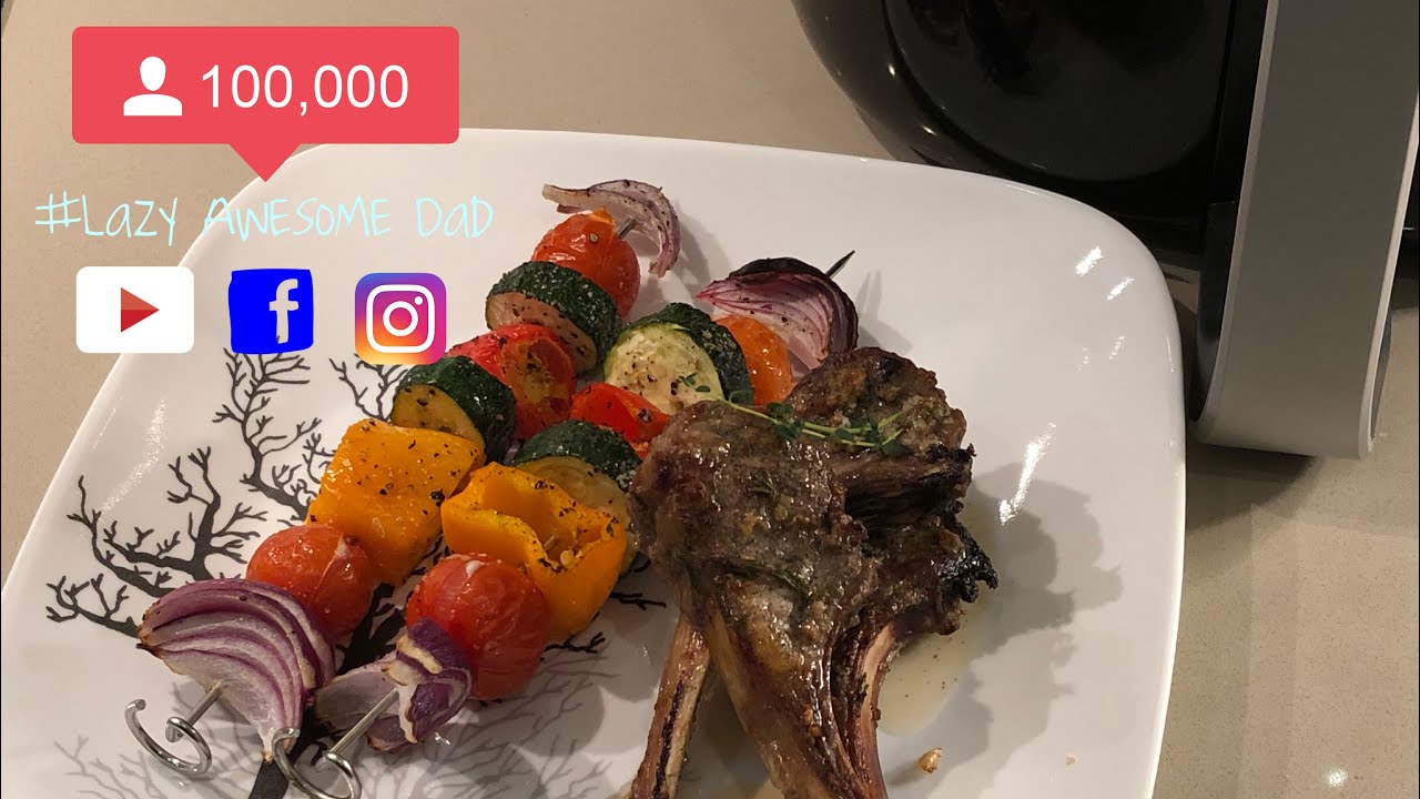Roast vegetables skewers + grill lamb cutlets recipe Philips Grill Master Kit AirFryer XXL