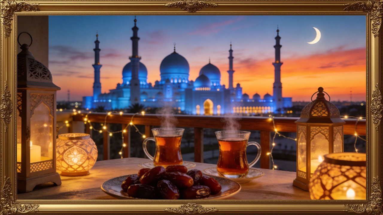 Ramadan TV Screensaver | خلفية رمضان كريم 2026  Ramadan frame tv art 4k | Iftari Gold framed vintage