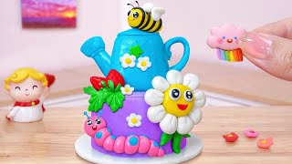 Cute Cake  How To Make Miniature Fondant Garden Cake Decorating  Best Miniature Cake Making Video