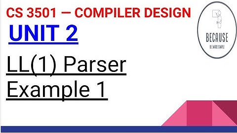 2.17. LL(1) Parser Example 1 in Tamil