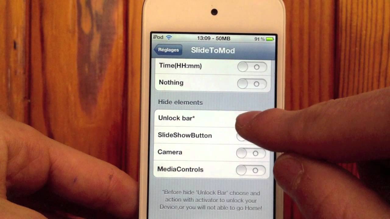 Slidetomod Modifier Les éléments Du Lockscreen Iphone Ipod Touch Ipad