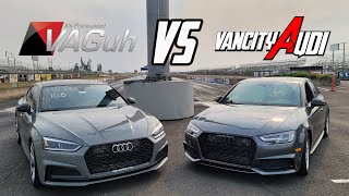 YOUTUBER 1/4 MILE SHOWDOWN! IE Stage 3+ E70 B9 S4 VS Audi B9 S5