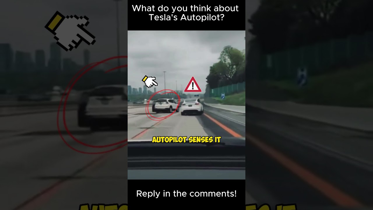 Tesla Autopilot Prevents an Accident 🚑 #shorts