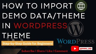 How to import demo data in WordPress theme | Install Theme in Wordpress | Imran Ansari
