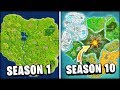 Evolution Of The Entire Fortnite Island! (Season 1-10)