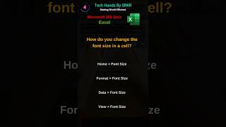 How do you change the font size in a cell? | #ExcelTips #ExcelTricks #ExcelQuiz #ExcelTraining
