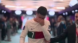 Cristiano Ronaldo Walks Down Tunnel In Tears, Cristiano Ronaldo Crying Vs Morocco Vs Portugal