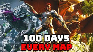 I Spent 100 Days Beating Every Map In Ark Survival Evolved