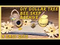 🍯 🐝 Dollar Tree DIYs | Bee Skep / BeeHive | Tray & Honey Jar | Summer Farmhouse Decor | Simple DIYer