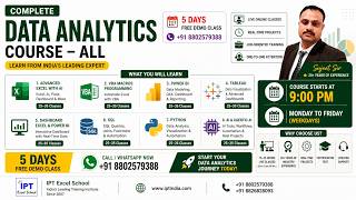 📊 Complete Data Analytics Course – New Batch Starting!  #IPTExcelSchool
