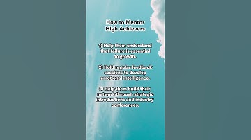 How to Mentor High Achievers