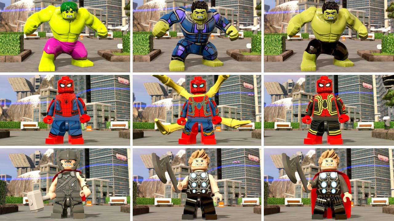 Evolution of All Versions Avengers Character in LEGO Marvel Super Heroes 2