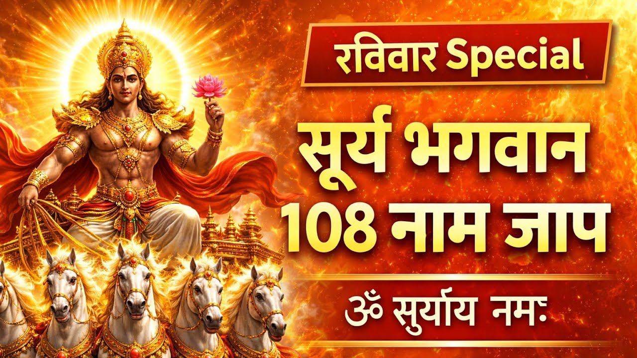  Surya Bhagwan 108 Naam Jaap | ॐ सूर्याय नमः | Raviwar Special Surya Mantra | Powerful Morning Chant