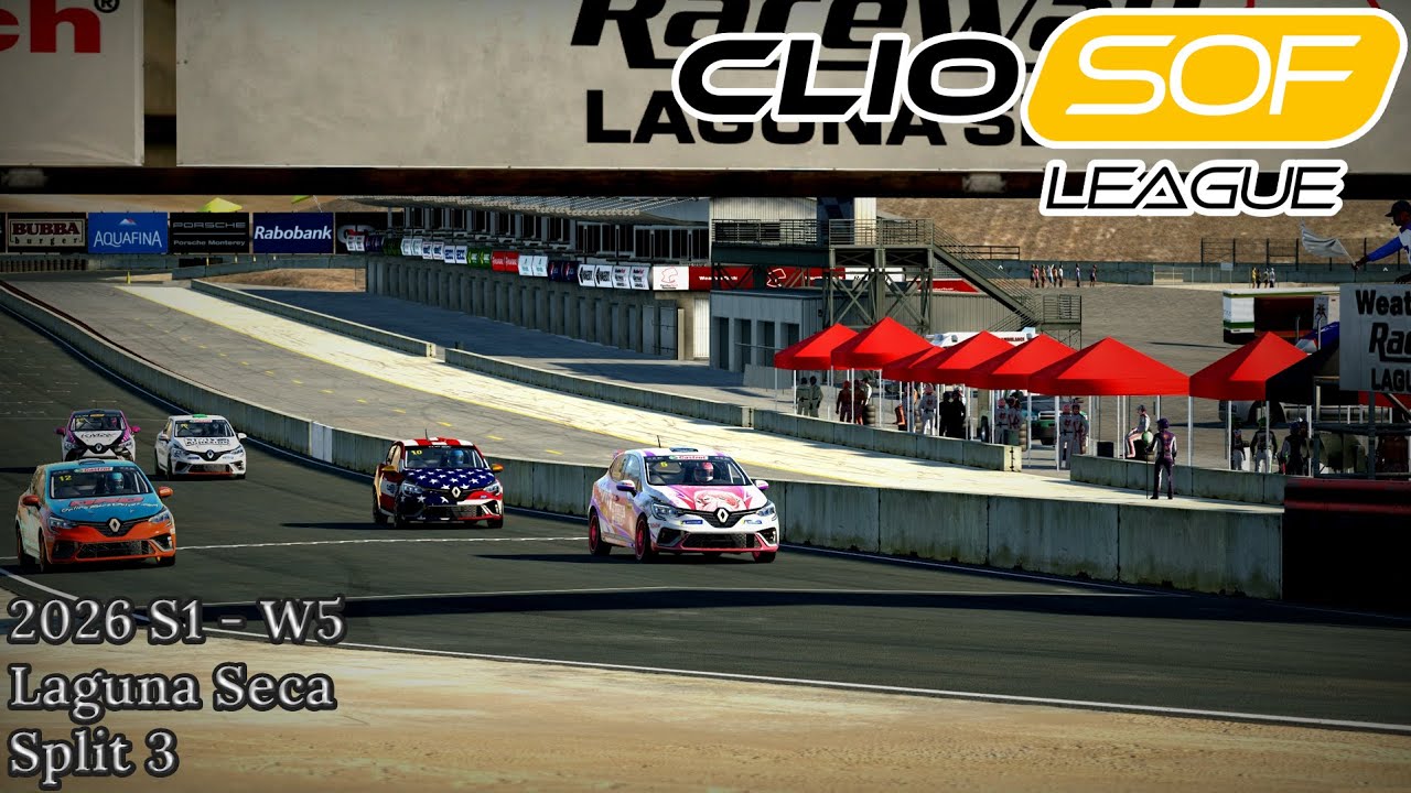 Clio Cup SoF League | S1 2026 - Week 5 | Laguna Seca | Split 3
