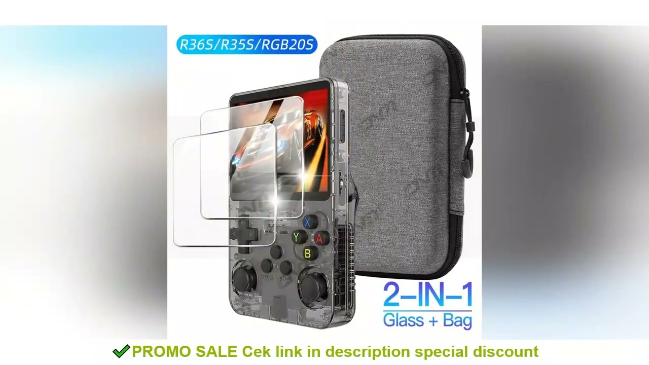 Glass+Bag for R36S/R35S Screen Protector Tempered Glass Film & EVA Portable Storage Case R36S Consol