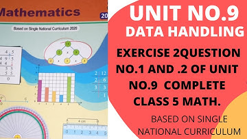 Exercise 2 question no.1 and.2 of Unit no.9(Data Handling) class 5 math /single national curriculum
