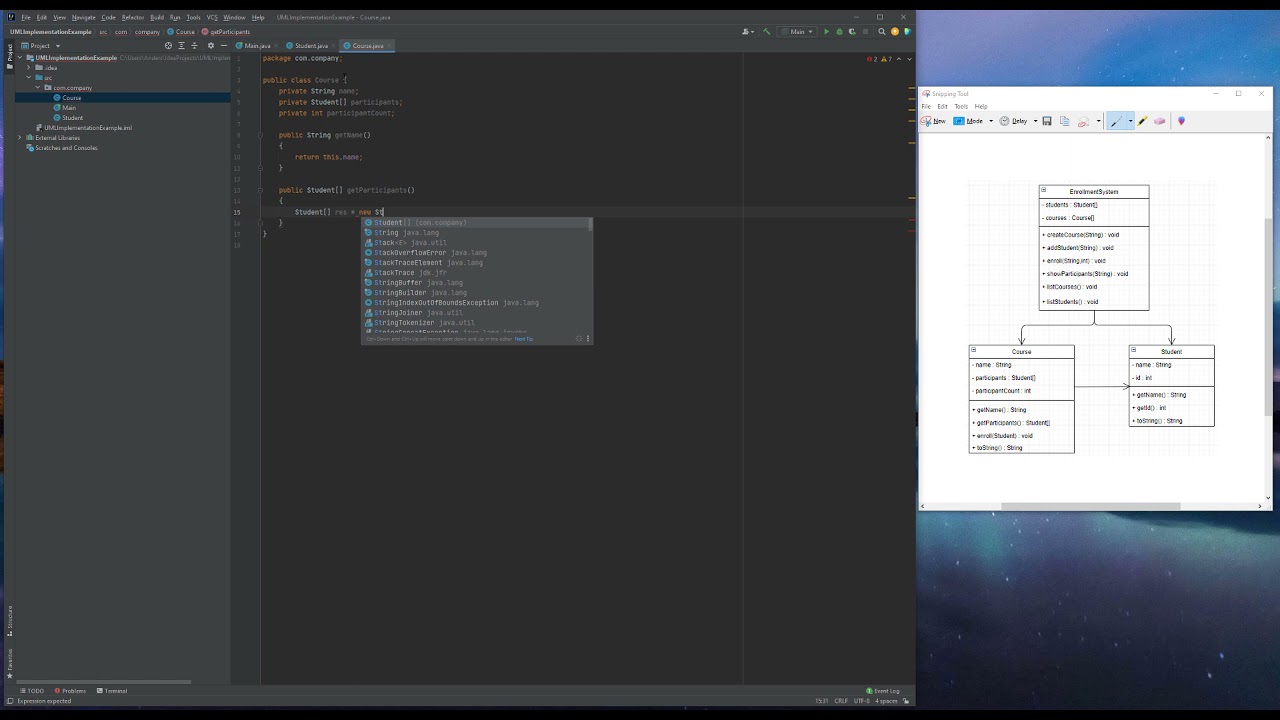 OOP - Implementation of UML Class Diagram - YouTube