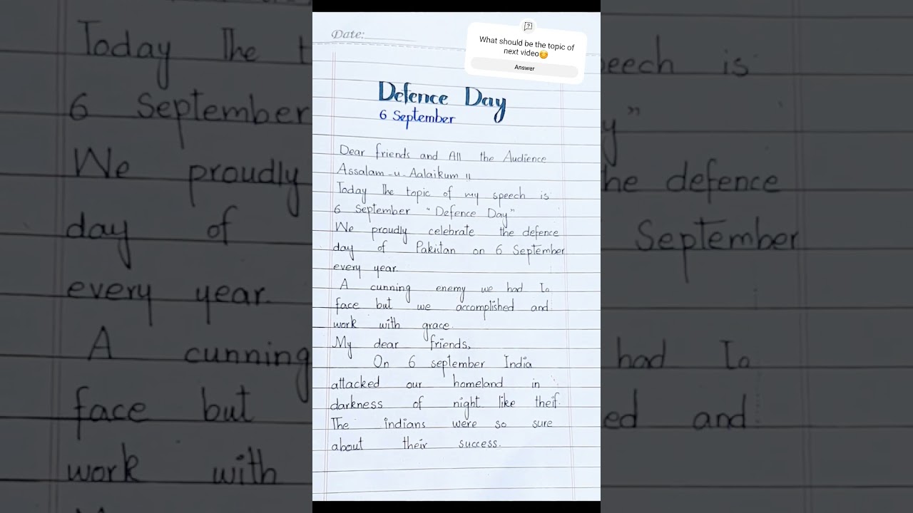 Defence day speech🇵🇰 