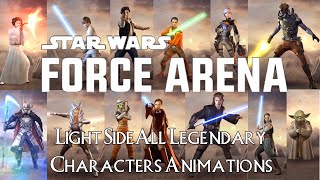 Star Wars Force Arena All Legendary Cards Light Side Characters Animations