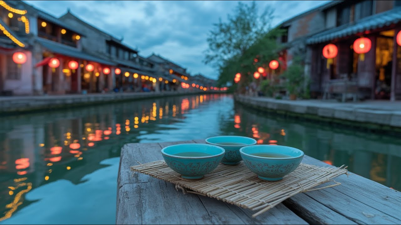 Ancient Water Town Lofi Music - Zen Beats by Lantern Light for Study & Relaxation 🏮