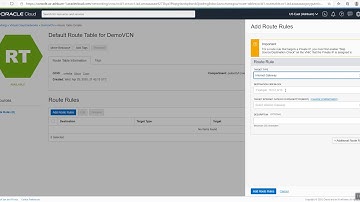 Create Routing rules for Internet Gateway in OCI