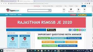 Rajasthan RSMSSB JE 2020, Free Online Mock Test Series , Important  Questions , Update Syllabus,
