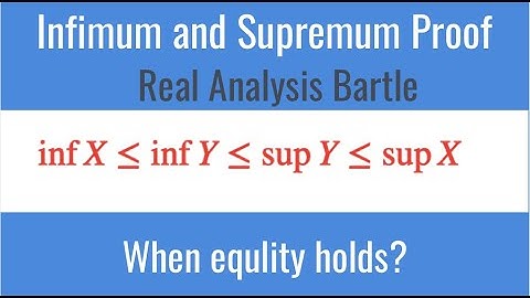 Infimum and Supremum Relationships in Bounded Sets | Real Analysis (Bartle)