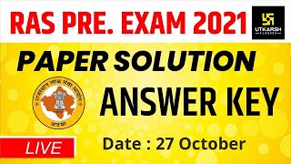 RAS Pre. Exam 2021 Complete Paper Solution | 27 October | RPSC RAS Exam Answer Key |Expected Cut Off screenshot 4