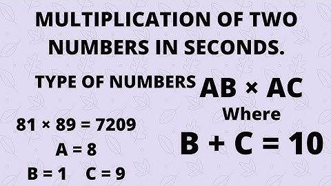 Multiplication of Numbers with same ten