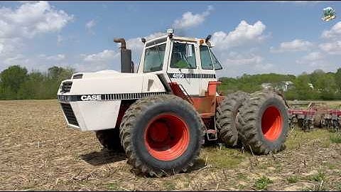 Case 4890 Tractor pulling a Salford Vertical Tillage Tool